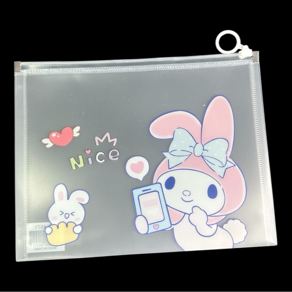 MY MELODY Heavy Duty Ziplock Folder 9.5”x7.5”